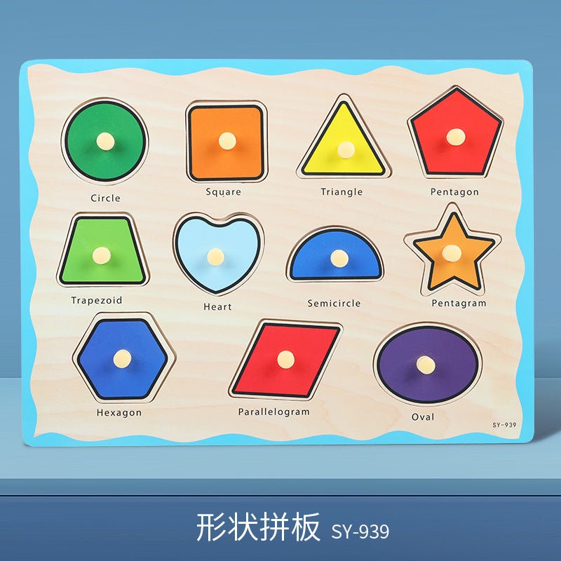 Children'S Wooden Puzzles Baby Early Education Educational Toys Hand Scratching Board Digital Matching Panel Manufacturer - Image 1